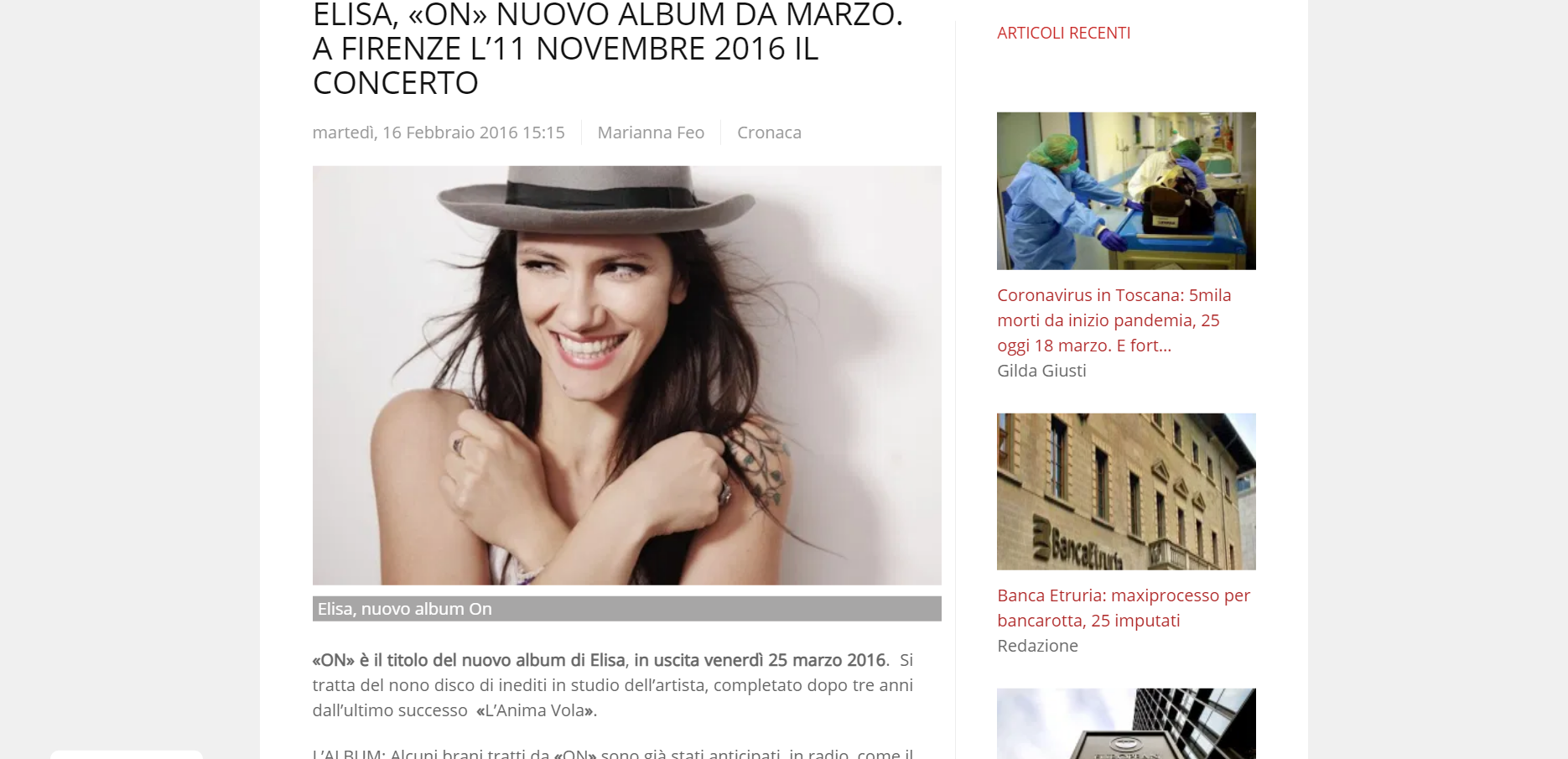 Firenzepost articolo musica Marianna Feo