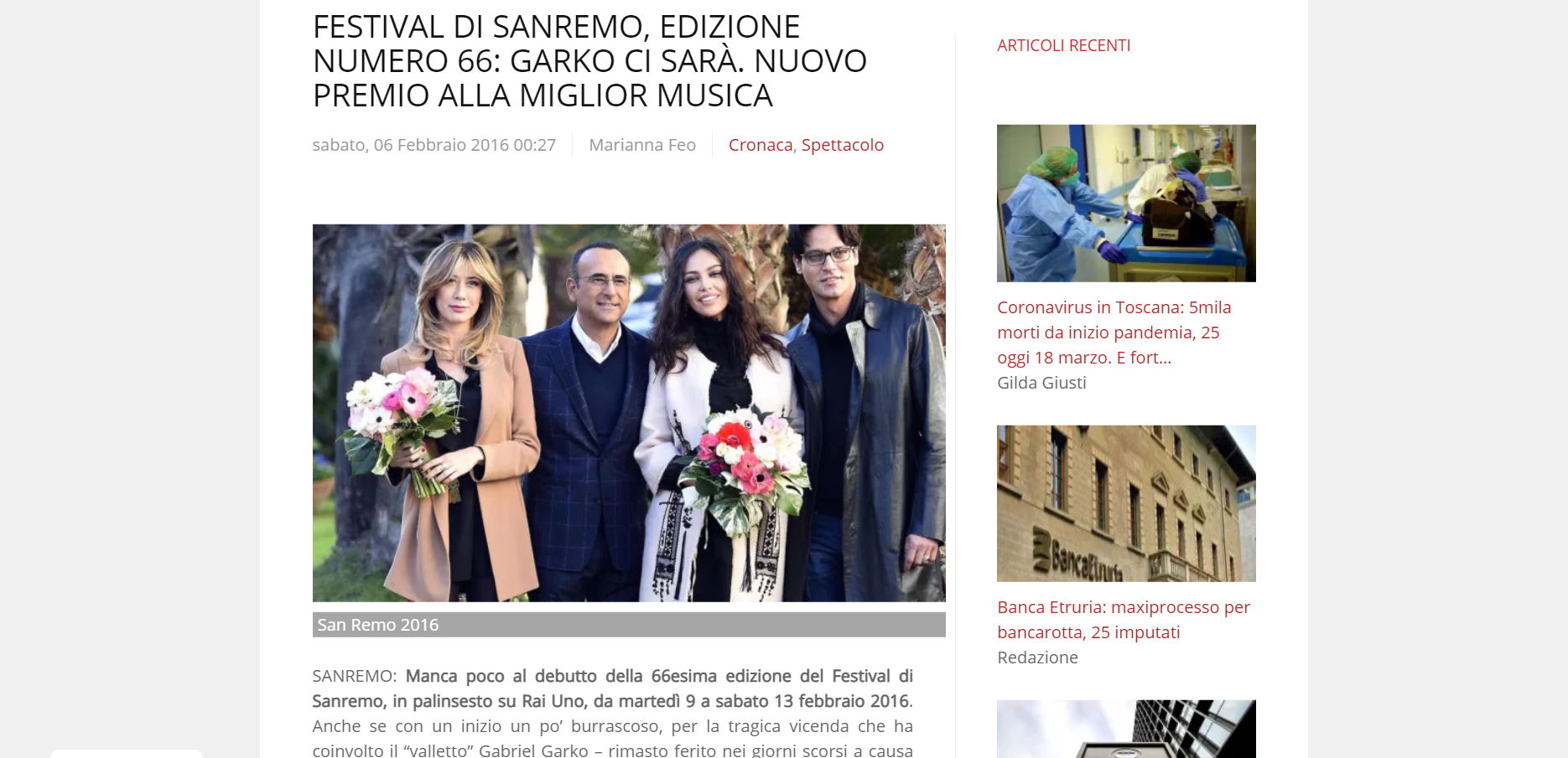 Firenzepost articolo spettacolo Marianna Feo